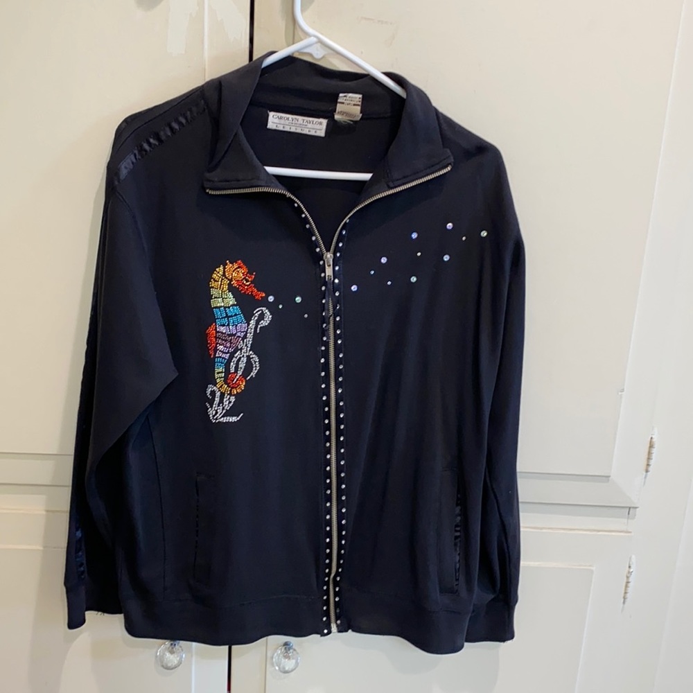 Seahorse Crystal Zip Fleece